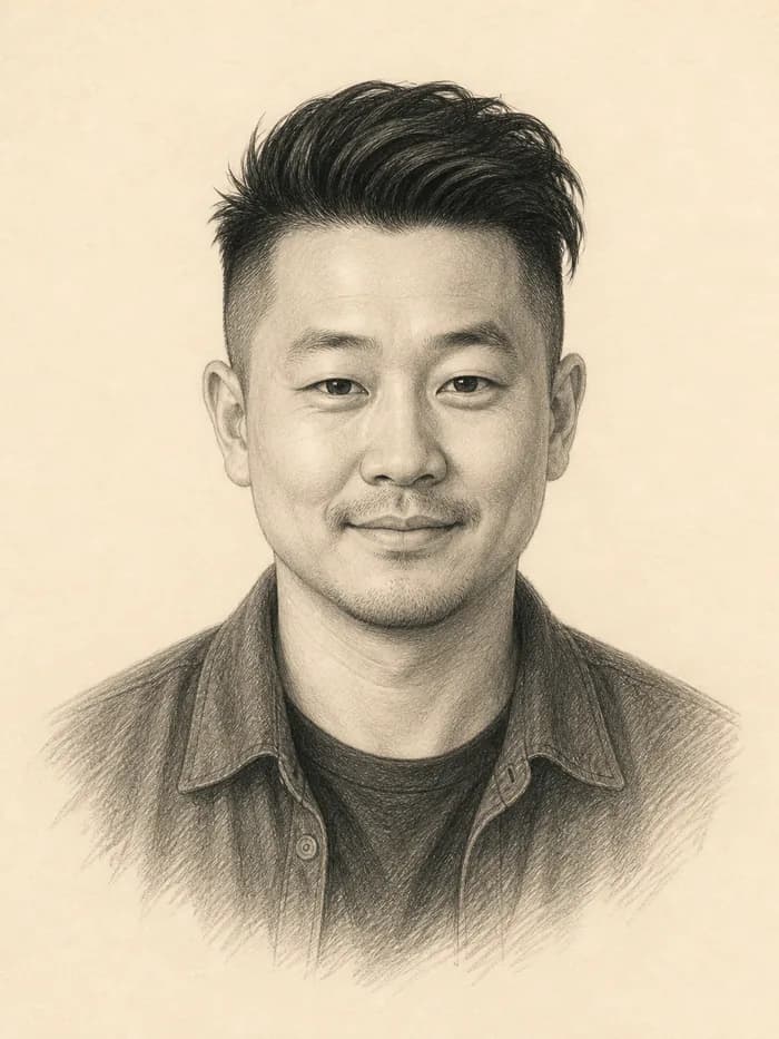 Graphite soulmate sketch of a man with an undercut, delivered in September