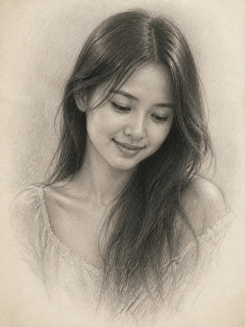 Soulmate portrait hand-drawn by Luna Martinez