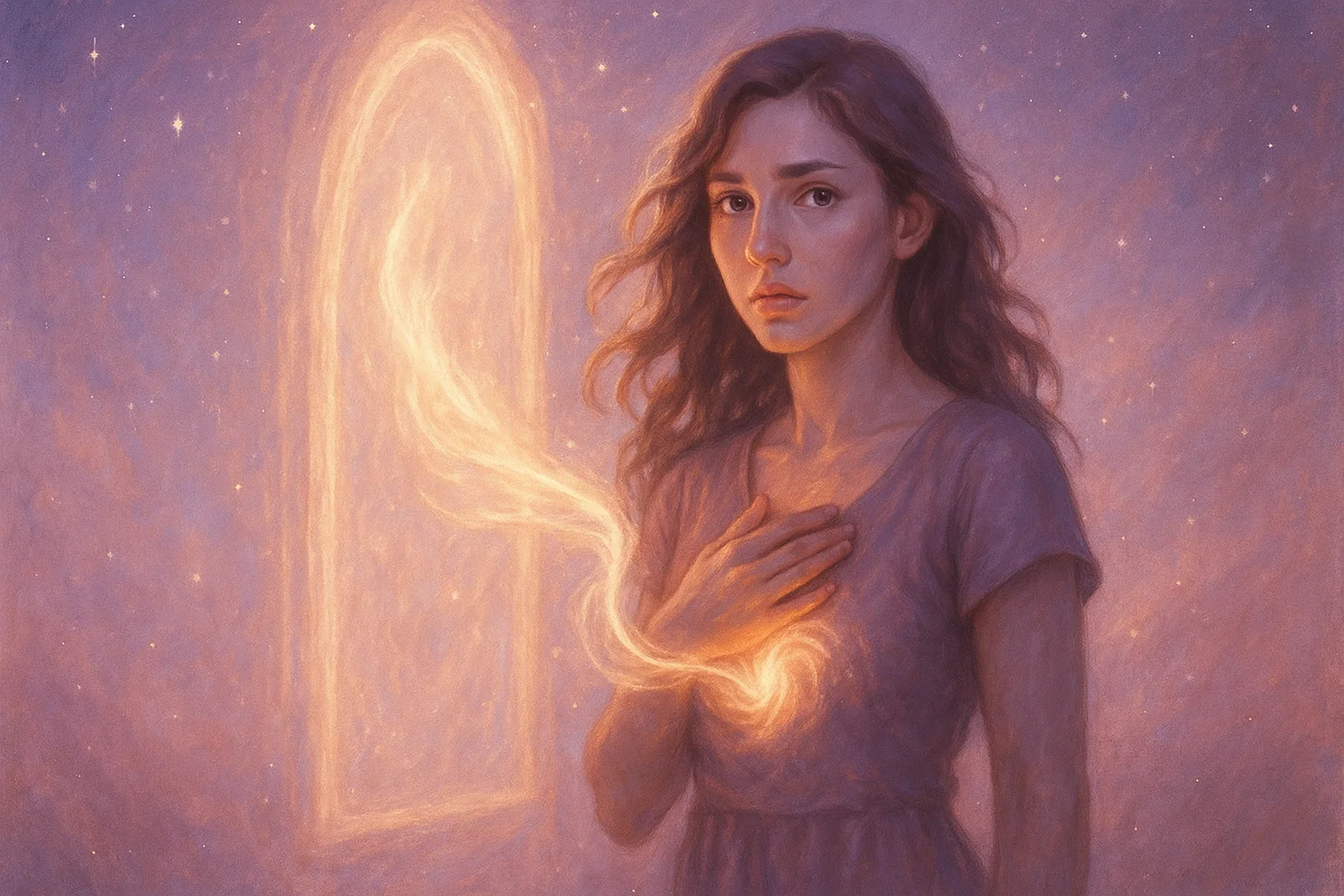 Perseguidor da chama gêmea diante de um espelho de luz Perseguidor da chama gêmea diante de um espelho de luz